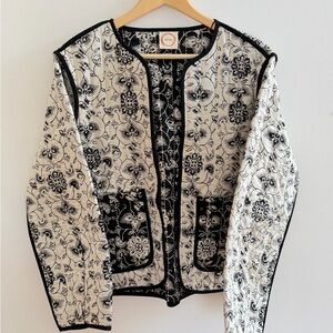 Reversible Floral Black and White Jacket